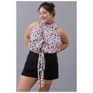 Anthropologie‎ Let Me Be Twisted Halter Cropped Top Plus Size 3x